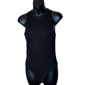 Klassy network women’s small black ribbed bodysuit
